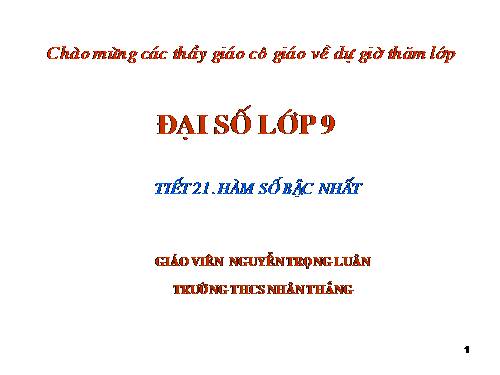 Chương II. §2. Hàm số bậc nhất