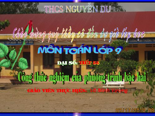 Chương IV. §4. Công thức nghiệm của phương trình bậc hai