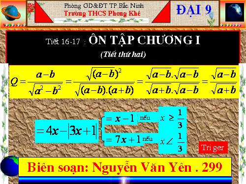 Ôn tập Chương I. Căn bậc hai. Căn bậc ba