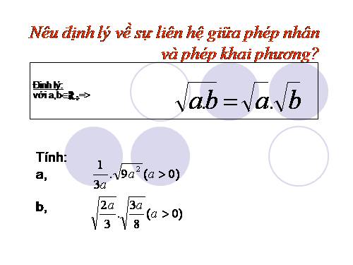 Chương I. §3. Liên hệ giữa phép nhân và phép khai phương