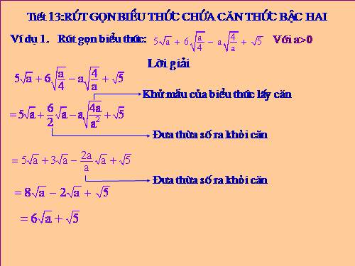 Chương I. §8. Rút gọn biểu thức chứa căn thức bậc hai