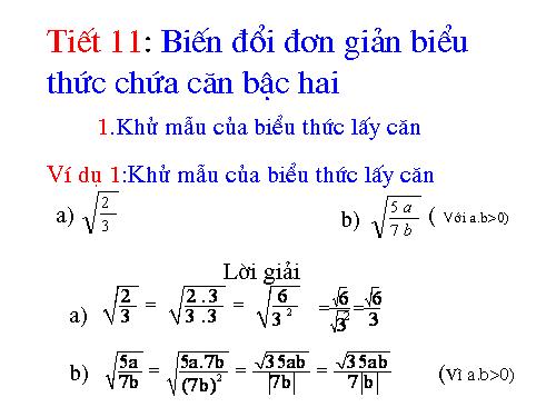 Chương I. §6. Biến đổi đơn giản biểu thức chứa căn thức bậc hai