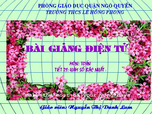 Chương II. §2. Hàm số bậc nhất
