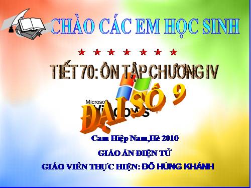 Ôn tập Chương IV. Hàm số y = ax² (a ≠ 0). Phương trình bậc hai một ẩn