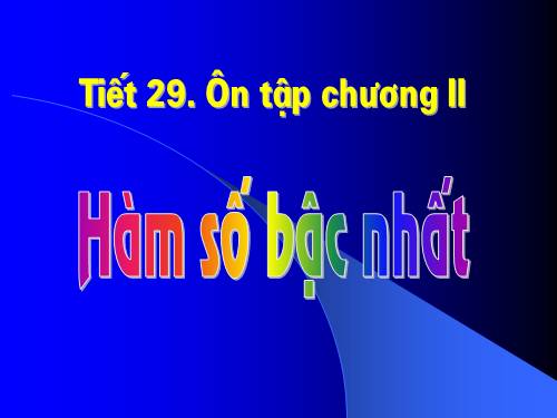 Ôn tập Chương II. Hàm số bậc nhất