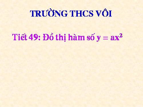 Chương IV. §2. Đồ thị của hàm số y = ax² (a ≠ 0)