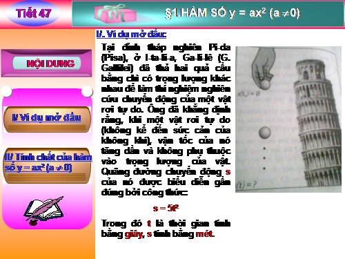 Chương IV. §1. Hàm số y = ax² (a ≠ 0)
