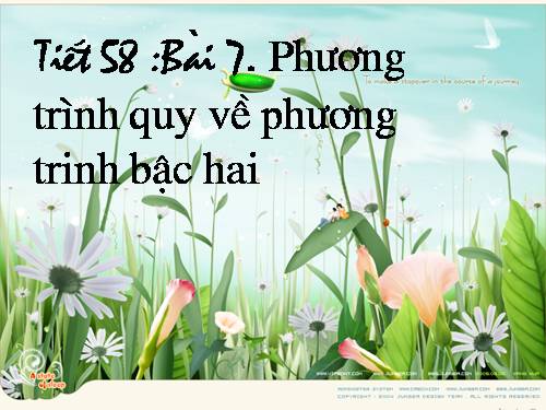 Chương IV. §7. Phương trình quy về phương trình bậc hai