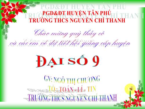 Chương IV. §3. Phương trình bậc hai một ẩn