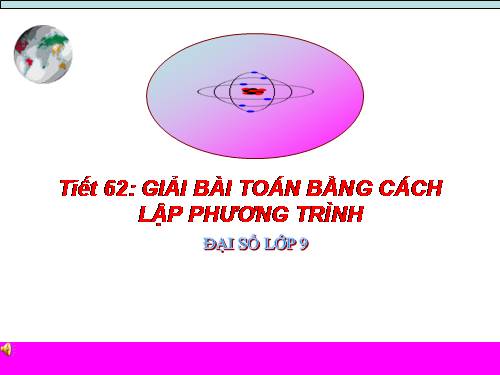 Chương IV. §8. Giải bài toán bằng cách lập phương trình