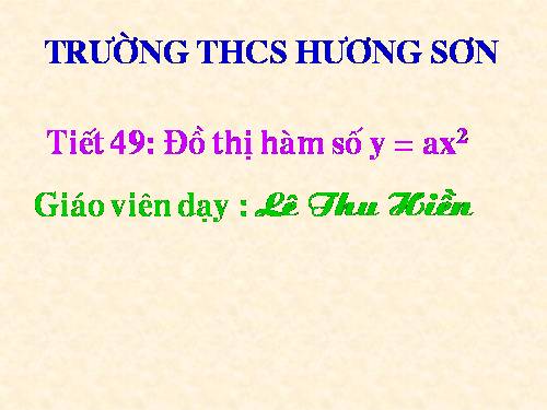 Chương IV. §2. Đồ thị của hàm số y = ax² (a ≠ 0)