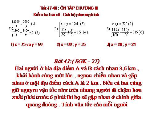 Ôn tập Chương III. Hệ hai phương trình bậc nhất hai ẩn