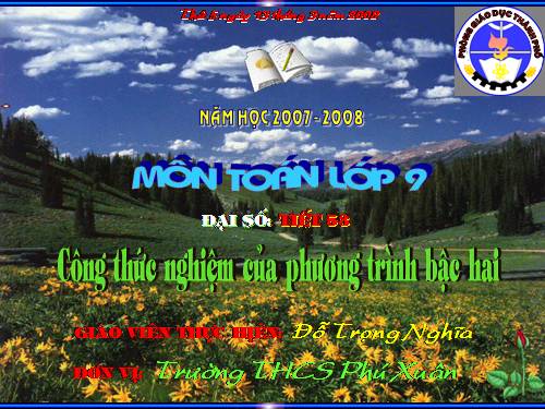 Chương IV. §4. Công thức nghiệm của phương trình bậc hai