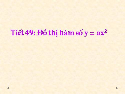 Chương IV. §2. Đồ thị của hàm số y = ax² (a ≠ 0)