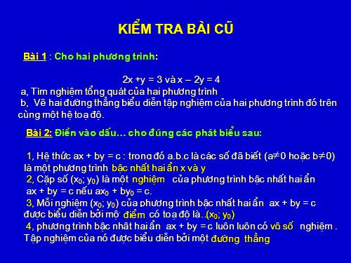 Chương III. §2. Hệ hai phương trình bậc nhất hai ẩn