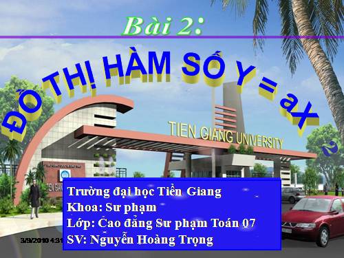 Chương IV. §2. Đồ thị của hàm số y = ax² (a ≠ 0)