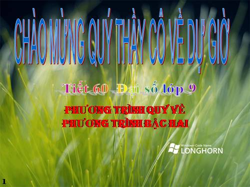 Chương IV. §7. Phương trình quy về phương trình bậc hai