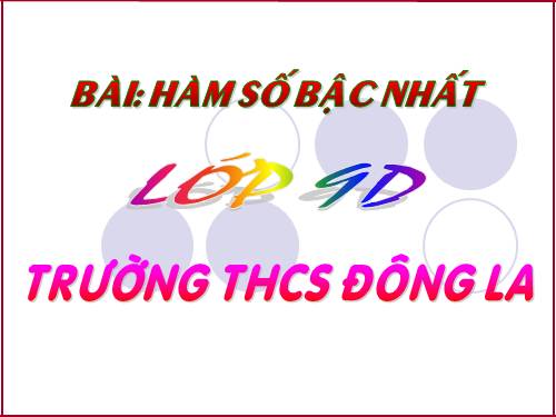 Chương II. §2. Hàm số bậc nhất