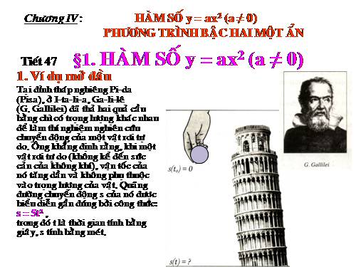 Chương IV. §1. Hàm số y = ax² (a ≠ 0)