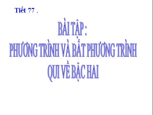 Các bài Luyện tập