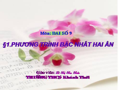 Chương III. §1. Phương trình bậc nhất hai ẩn