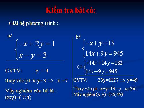 Chương III. §5. Giải bài toán bằng cách lập hệ phương trình