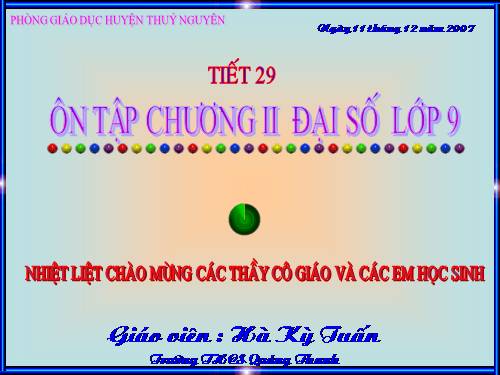 Ôn tập Chương II. Hàm số bậc nhất