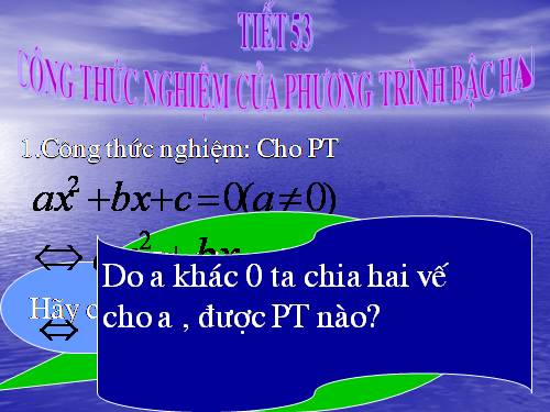 Chương IV. §4. Công thức nghiệm của phương trình bậc hai