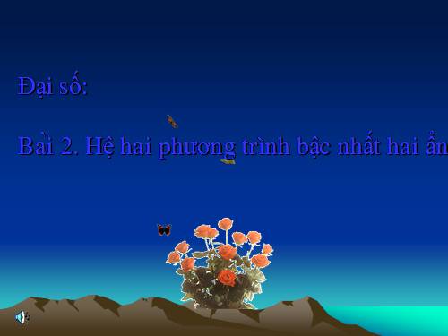Chương III. §2. Hệ hai phương trình bậc nhất hai ẩn