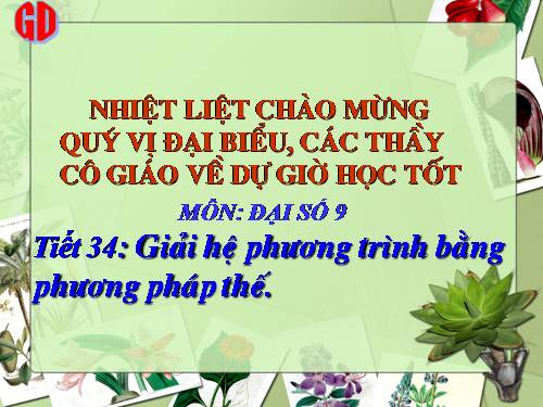 Chương III. §3. Giải hệ phương trình bằng phương pháp thế