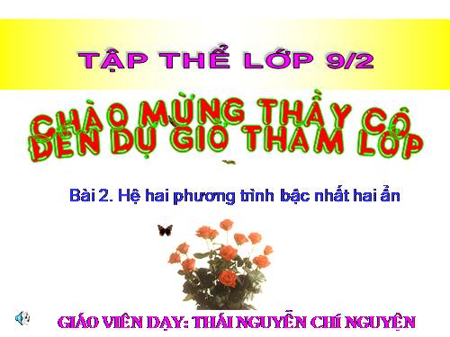 Chương III. §2. Hệ hai phương trình bậc nhất hai ẩn