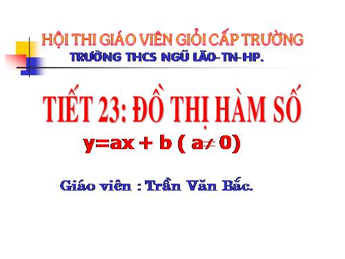 Chương II. §3. Đồ thị của hàm số y = ax + b (a ≠ 0)