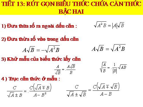 Chương I. §8. Rút gọn biểu thức chứa căn thức bậc hai