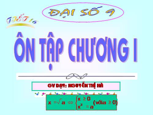 Ôn tập Chương I. Căn bậc hai. Căn bậc ba