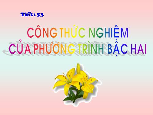 Chương IV. §4. Công thức nghiệm của phương trình bậc hai