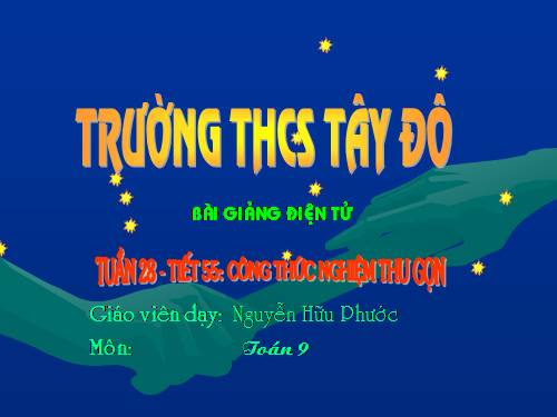 Chương IV. §5. Công thức nghiệm thu gọn