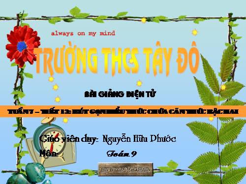 Chương I. §8. Rút gọn biểu thức chứa căn thức bậc hai