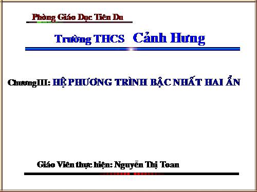 Chương III. §1. Phương trình bậc nhất hai ẩn