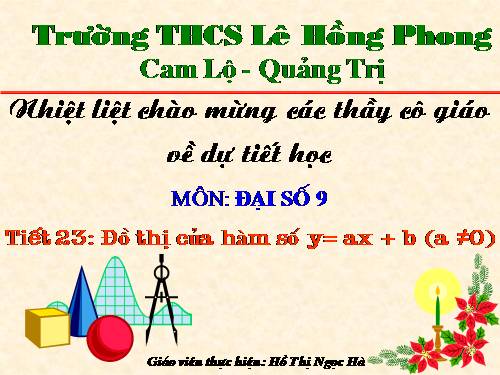 Chương II. §3. Đồ thị của hàm số y = ax + b (a ≠ 0)