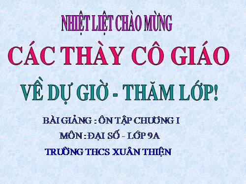 Ôn tập Chương I. Căn bậc hai. Căn bậc ba