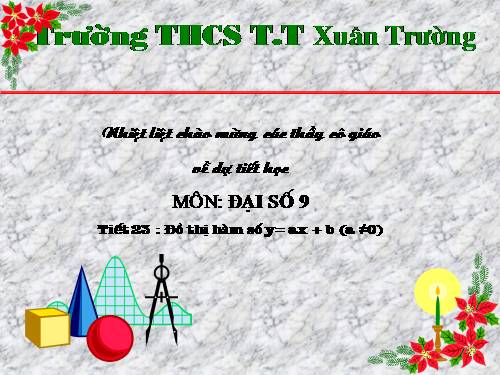 Chương II. §3. Đồ thị của hàm số y = ax + b (a ≠ 0)
