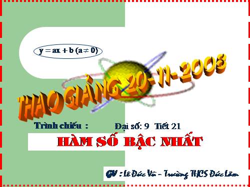 Chương II. §2. Hàm số bậc nhất
