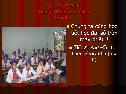 Chương II. §3. Đồ thị của hàm số y = ax + b (a ≠ 0)