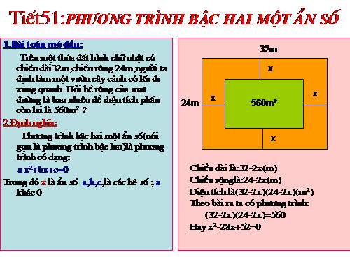 Chương IV. §3. Phương trình bậc hai một ẩn