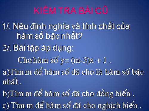 Các bài Luyện tập