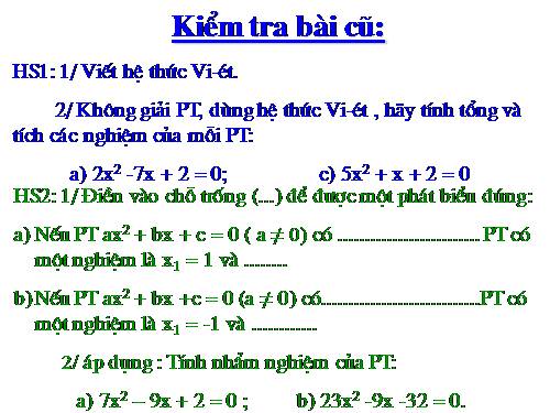 Các bài Luyện tập