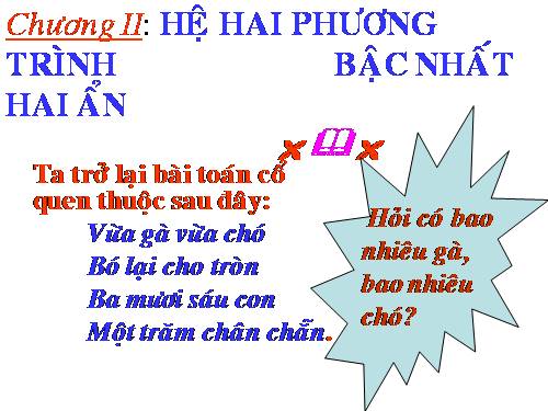 Chương III. §2. Hệ hai phương trình bậc nhất hai ẩn