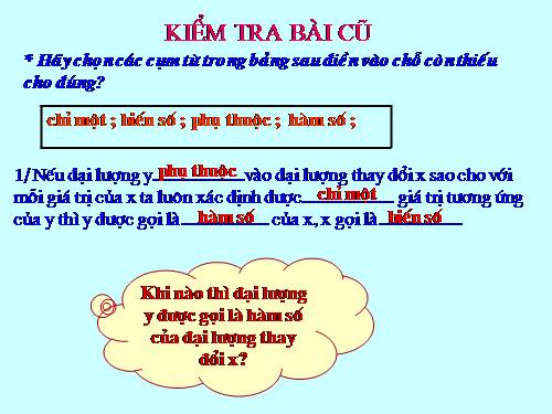 Chương II. §1. Nhắc lại và bổ sung các khái niệm về hàm số