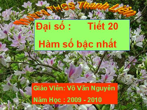 Chương II. §2. Hàm số bậc nhất