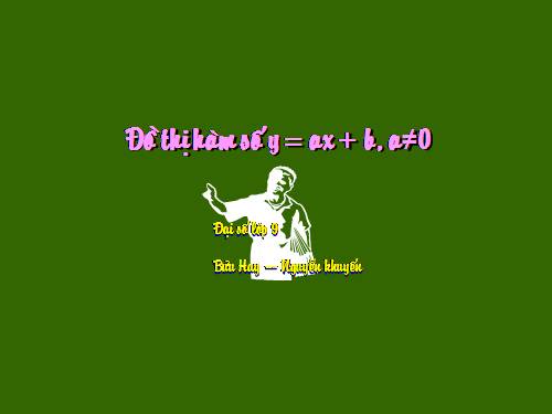 Chương II. §3. Đồ thị của hàm số y = ax + b (a ≠ 0)